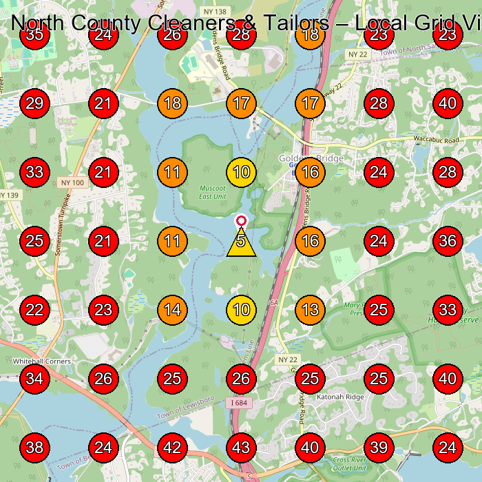North County Cleaners & Tailors GeoGrid visibility map for Health Insurance Agency in Somers